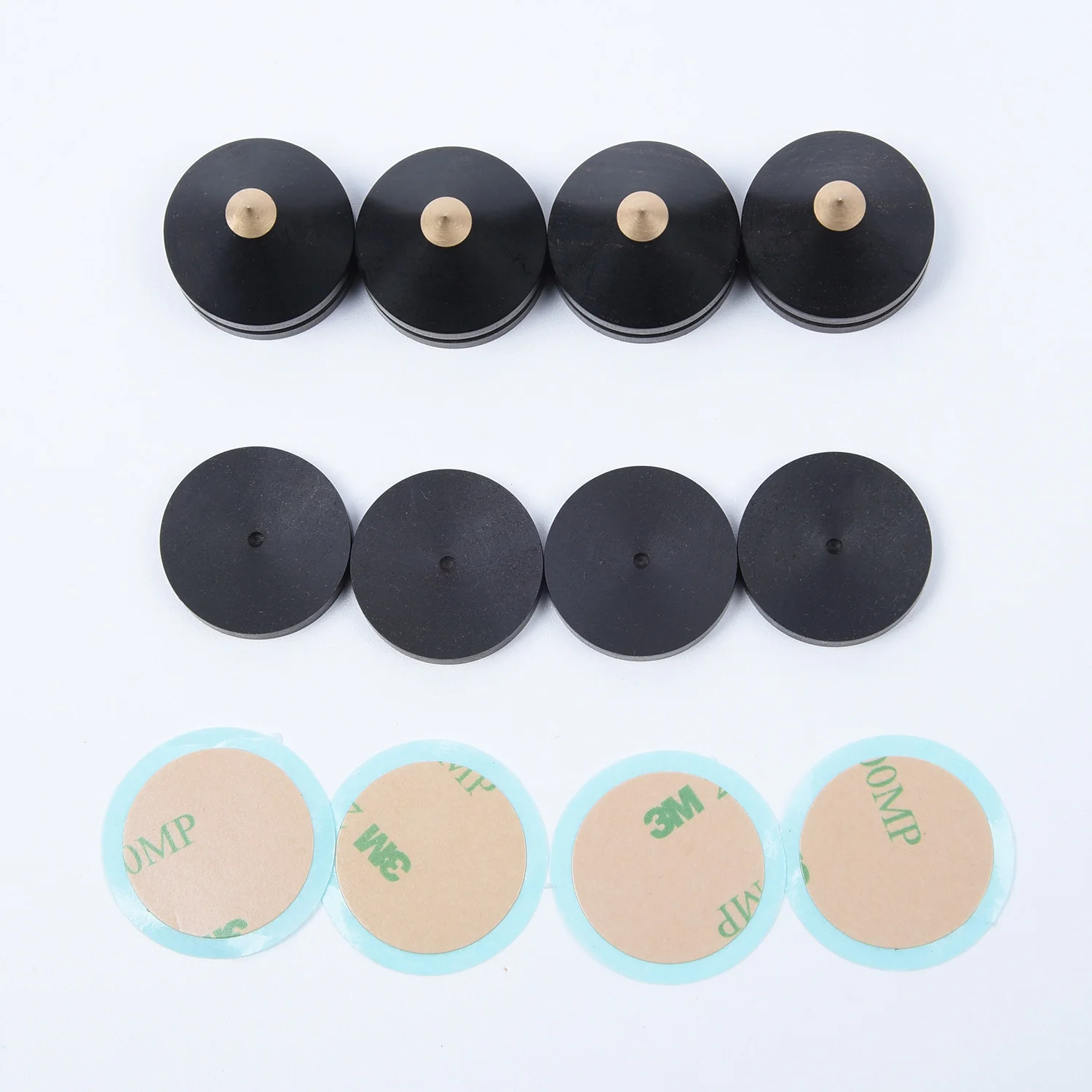 

4pcs 23mm Ebony Speaker Spike Isolation Wooden Copper Stand Foot Spike Base Pads