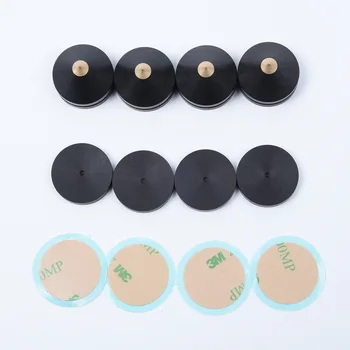 

4pcs 23mm Ebony Speaker Spike Isolation Wooden Copper Stand Foot Spike Base Pads
