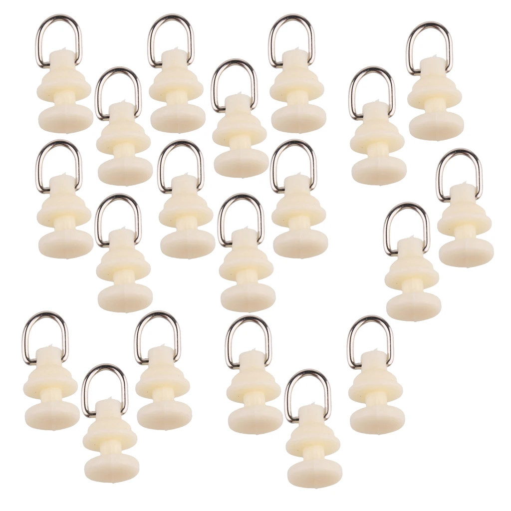 20Pcs Curtain Track Glider Rail Runner Sliding Roller Hook Ceiling Carrier 15mm for for curtains, drapes, sheer, valances