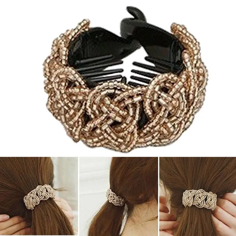 Banana Clip Women Hair Clip Beads Decorative Barrette Ponytail Holder Women Hair Accessories for Daily Work Party Dancing|Hair Clips & Pins| - AliExpress