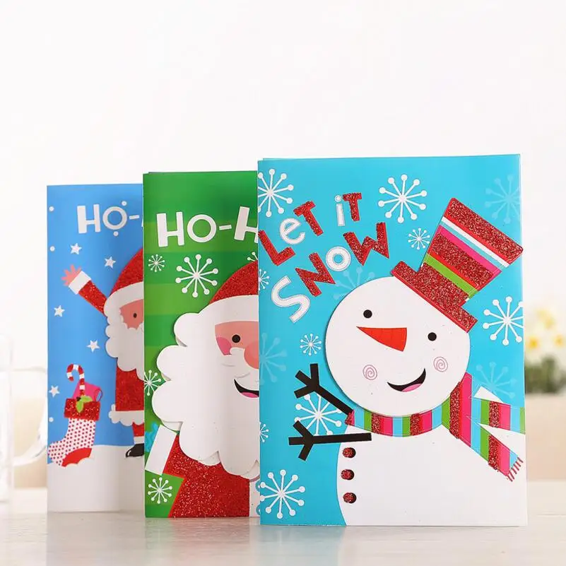

10pcs/lot Korean Creative Three-dimensional Applique Christmas Music Greeting Card Children's Music Blessing Card
