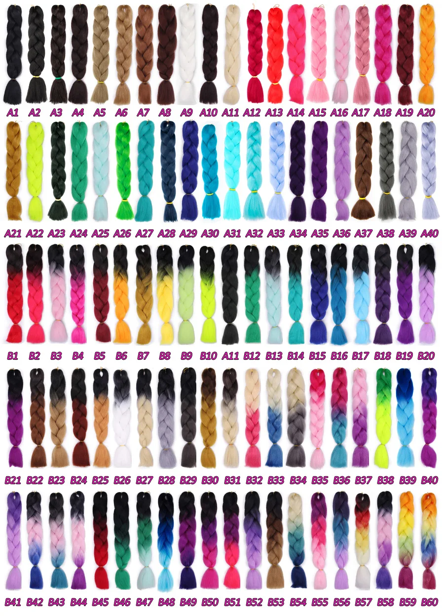 Spring sunshine Jumbo Braid Hair Kanekalon Hair Ombre Crochet Braiding Synthetic Hair Extension For Braids Blue Pink 24 inch -