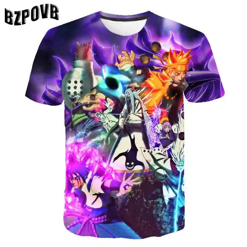 New Fashion Casual Breathable Short Sleeve T-shirt Mens Fashion 3D Print Nautical King and Naruto Pattern Shirt Short Sleeve Te - Цвет: 2110