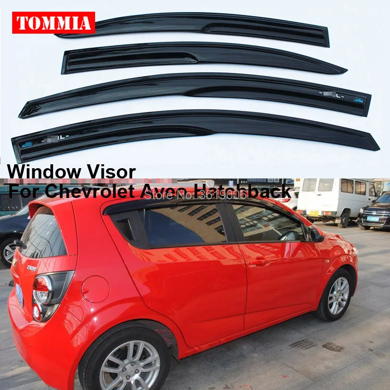 tommia Fit For Chevrolet Aveo Hatchback 4pcs Window Visor Shade Vent Wind Rain Deflector Guards Cover tommia Fit For Chevrolet Aveo Hatchback 4pcs Window Visor Shade Vent Wind Rain Deflector Guards Cover