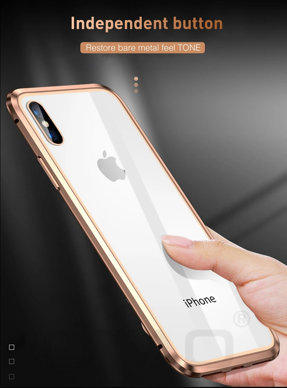 OTAO металлический магнитный чехол для iPhone XR XS MAX X 8 Plus 7 закаленное стекло задняя Магнитная Крышка для iPhone 6 6 S Plus 9 Fundas