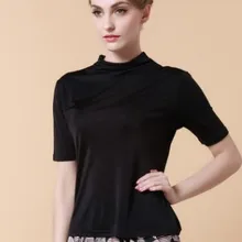 Новая весенняя высокая эластичная шелковая трикотажная рубашка с рукавом и ворсовым воротником Корейская OL Футболка