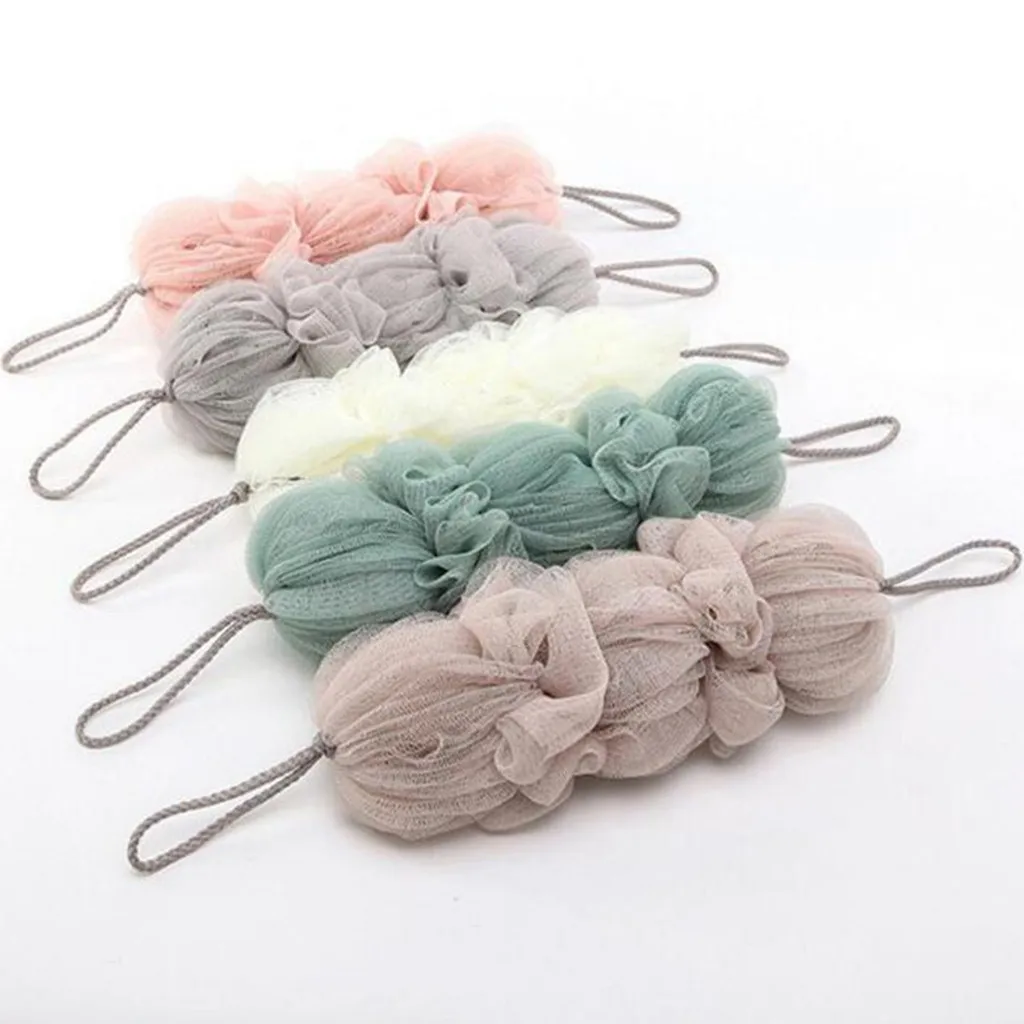 Long Loofah Bath Shower Sponge Pouf Mesh Ball Exfoliating Premium