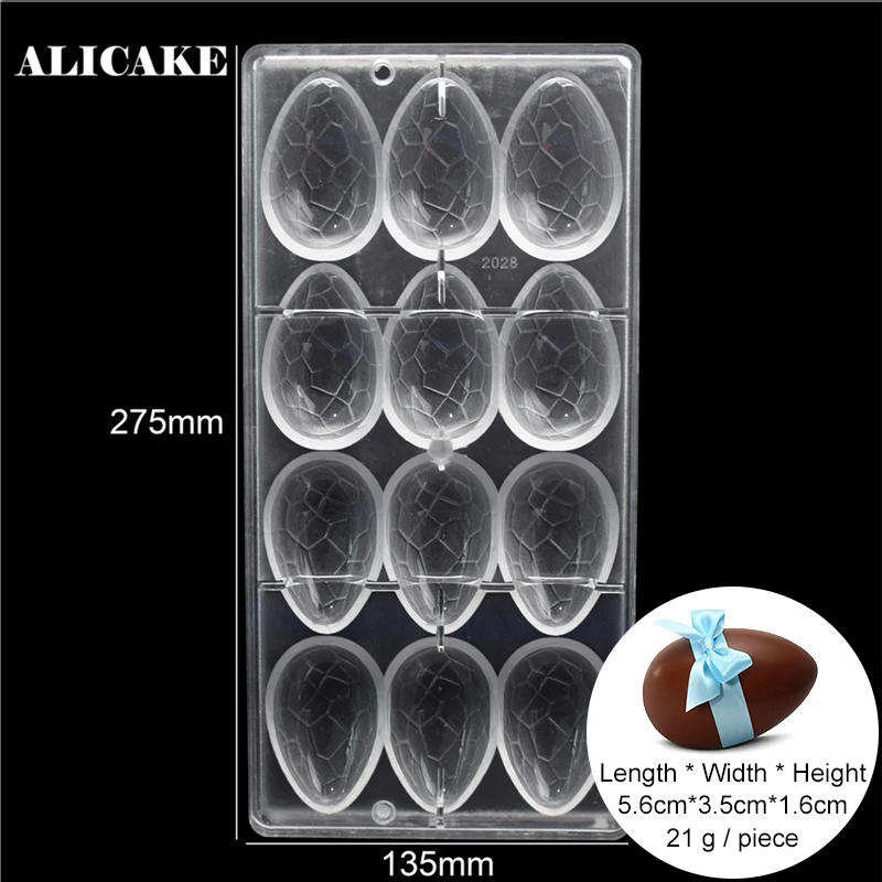 3D Chocolate Egg Mould Polycarbonate Plastic Magic Easter Egg Bakeware Bakery Baking Pastry Tools for Chocolate Form Tray Molds