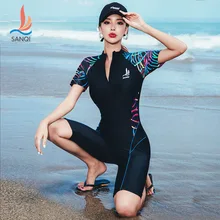 Женский купальник, цельный, размера плюс, Рашгард, женский купальник, короткий, длинный рукав, большой, Сексуальный, Спортивный, в полоску, полиэстер, Sierra