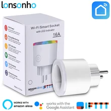 Lonsonho EU smart plug Wifi Smart socket 16A Power Monitoring Energy Saver Works with Google Home Alexa IFTTT Smart Life mini smart eu plug wifi control power 16a socket energy monitoring timer switch voice control works with alexa google and ifttt