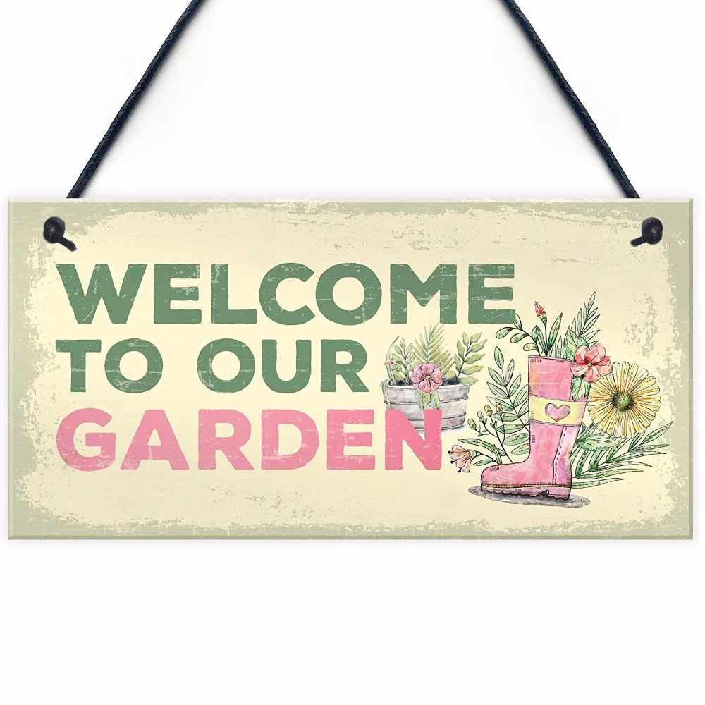 meijiafei welcome to our garden novelty shabby chic garden