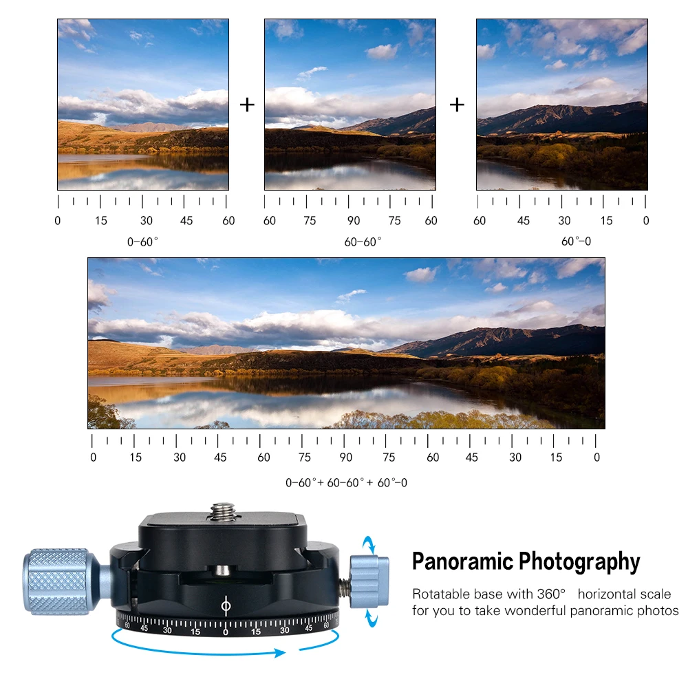 Andoer PAN-C1 панорамные штативные головки Зажим адаптер Алюминий сплава с Quick Release Plate для Arca-Swiss как Стандартный QR тарелки