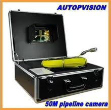 50m Cable 7” TFT LCD Sewer Pipeline Endoscope Inspection Snake Camera Steel Lens IP68 Waterproof with dvr function