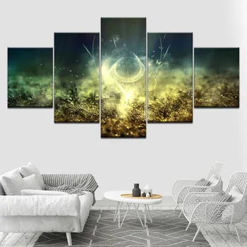 

Bright Glowing Flowers Poster Abstract Paintings Canvas HD Prints Pictures Modular Wall Art 5 Pieces Living Room Decor Framework