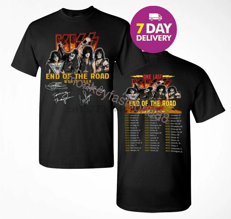 

New Kiss Band Rock End of The Road World Tour 2019 T-Shirt S-2XL