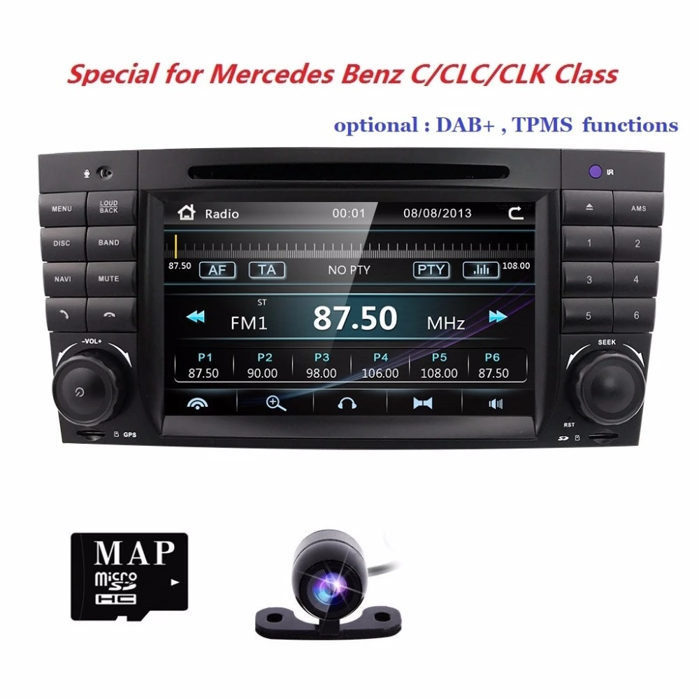 HIZPO 2 DIN автомобильный DVD gps DAB+ для Mercedes Benz C/CLK/CLC KLASSE W203 W209 C180 C200 Радио Стерео автоаудио мультимедиа rds cam swc