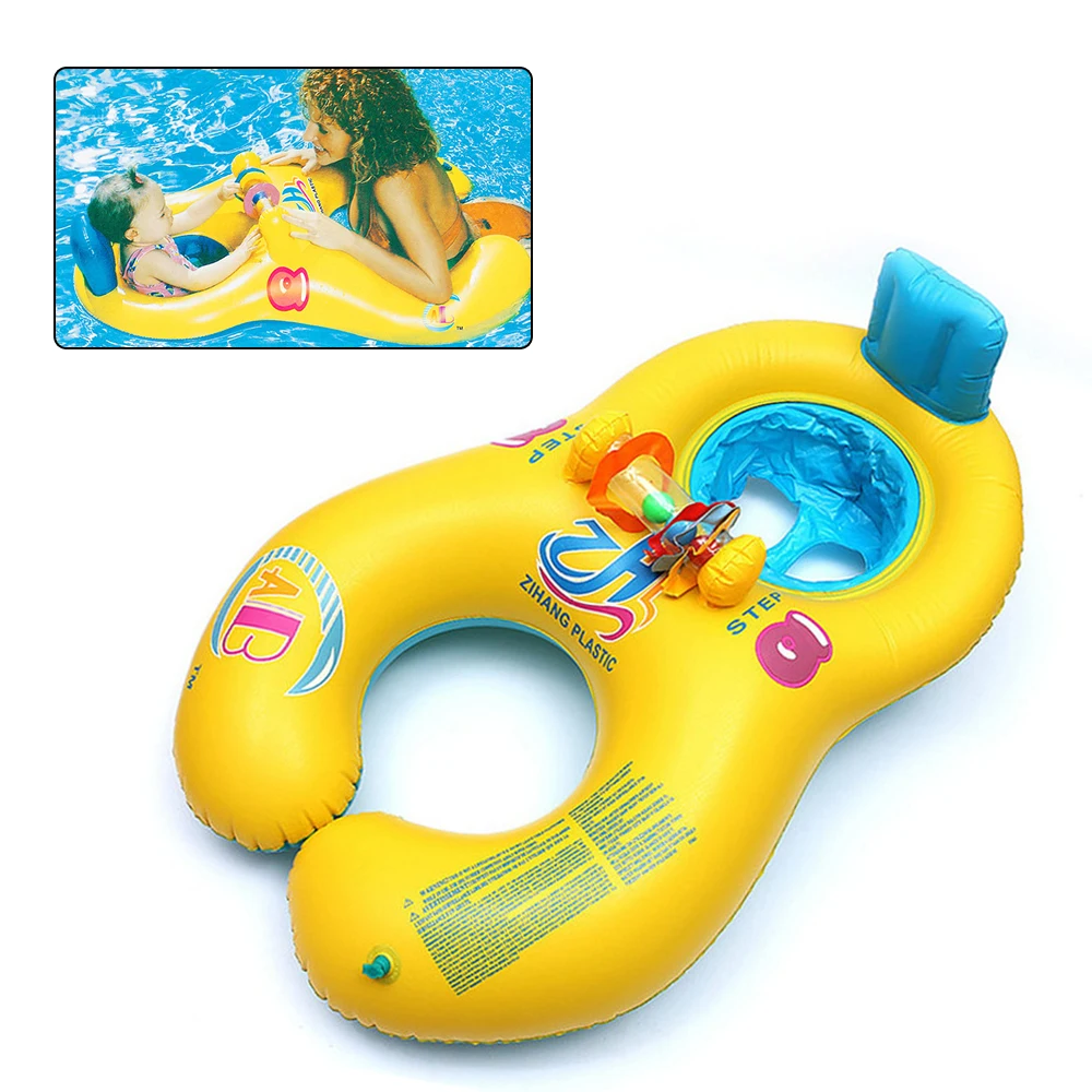 

Mom Kids Safe Inflatable Ring Circle Swimming Pool Inflatable Wheels Baby Float Beach Accessories Swimtrainer Bathing Circle