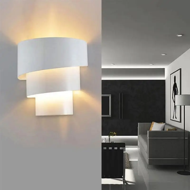 Железный материал Светодиодный настенный прикроватный светильник фоновая настенная декоративная настенная лампа с 5 Вт лампочкой(белый