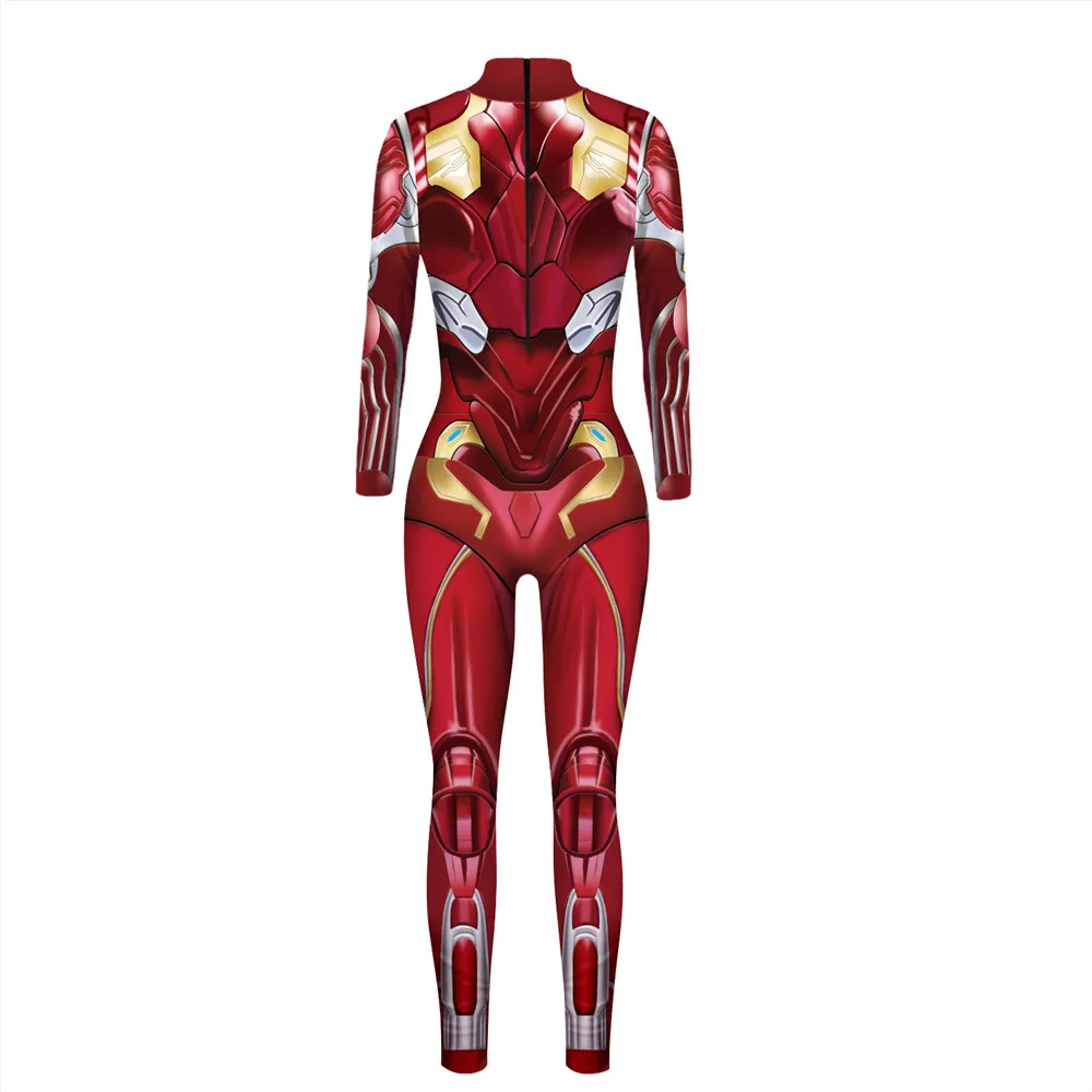 W-Yunna Новое поступление Железный человек сюрприз капитан 3D принт эластичные женские s боди костюмы на молнии тонкая спортивная одежда для женщин
