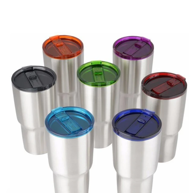 7 Colors Food Grade PP 30oz tumbler Spill Proof Clear Mugs Cup Lid