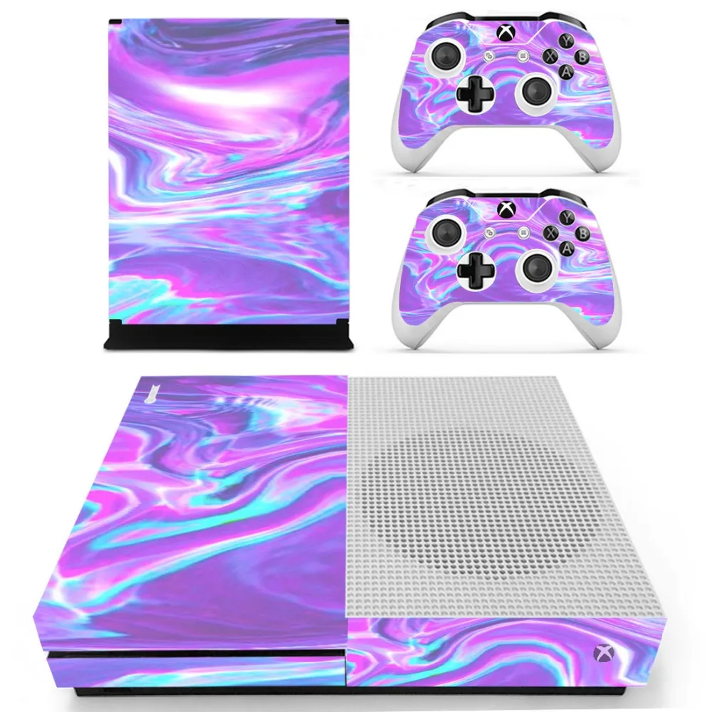 Наклейки в полоску Vinly Skin для XBOX One S консоли с двумя беспроводными контроллерами |