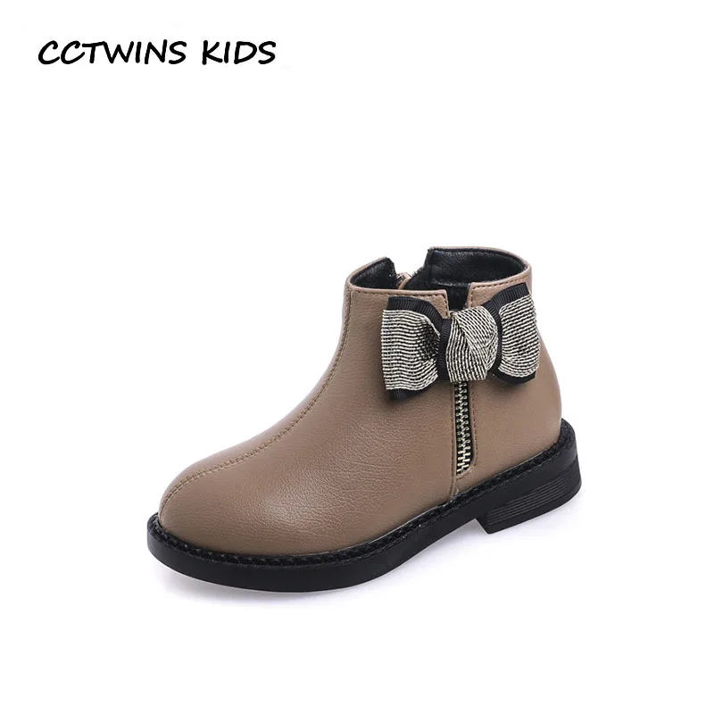 

CCTWINS KIDS 2018 Winter Children Pu Leather Shoe Baby Butterfly Ankle Boot Girl Fashion Warm Boot Toddler CF1637