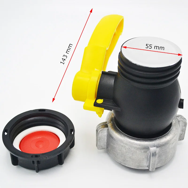 Dn50 ibc-контейнер баррель(тонны баррелей) шариковый клапан, резервуар для воды, выход грубые Нитки 75 мм привинчивающаяся входе квадратный тонкой