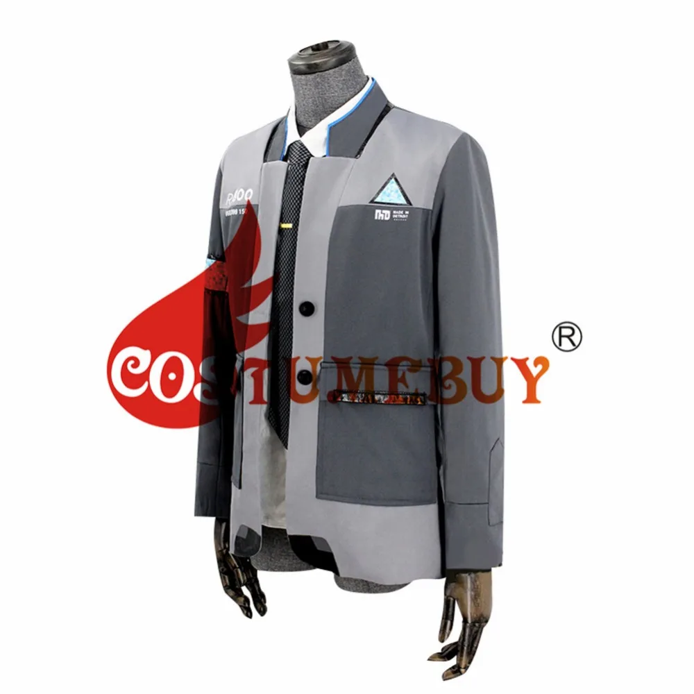 Costumebuy игра Detroit: стать человеком Косплэй RK800 Коннор верхняя одежда, куртка Рубашка с галстуком полный комплект мужские Хэллоуин Detroit костюм L920