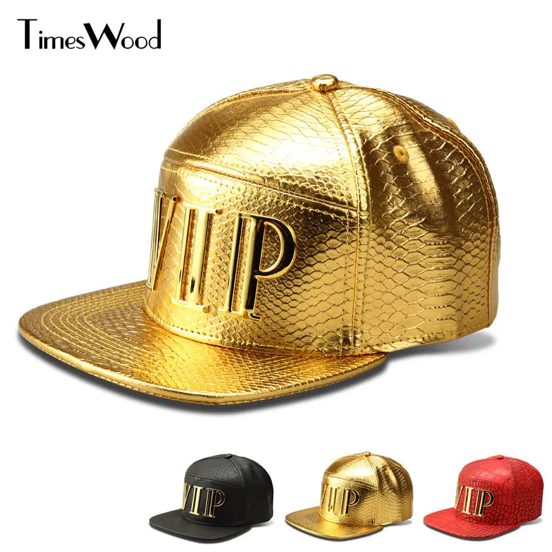 

New Vip Caps Hip Hop 5 Panel Baseball Cap PU Leather Hats Unisex Gold Black Red Snapback Casquette Men Women Big Bones Aba Reta
