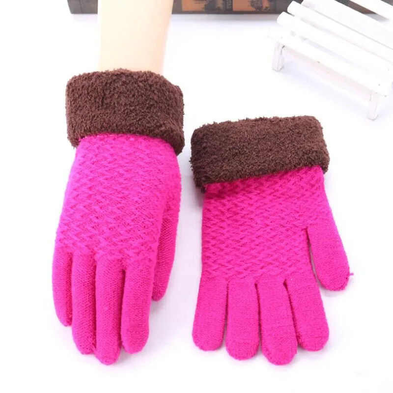 Knitted Gloves Touch Screen Winter Women Thicken Winter Warm Gloves Female Full Finger Soft Stretch Knit Mittens Gloves