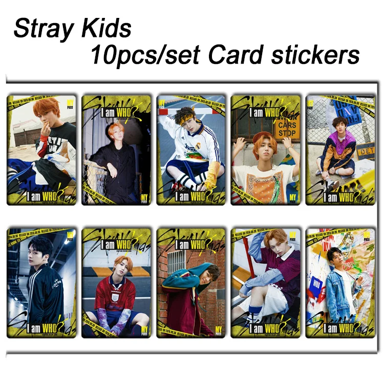 

10pcs/set Stray kids KPOP photo cards stickers fashion album sticky adshesive kpop Stray kids lomo card photocard sticker