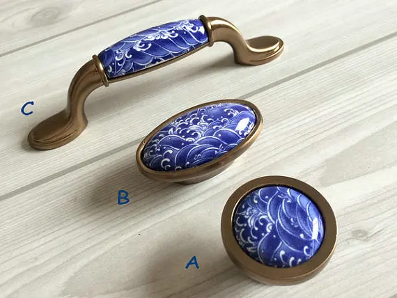 Online Get Nautical Drawer Pulls Aliexpress Alibaba Group 0 6 3 75 Blue Dresser Pulls Drawer Pull Handles Kitchen Cabinet Door Handle Gold Bronze Nautical Porcelain