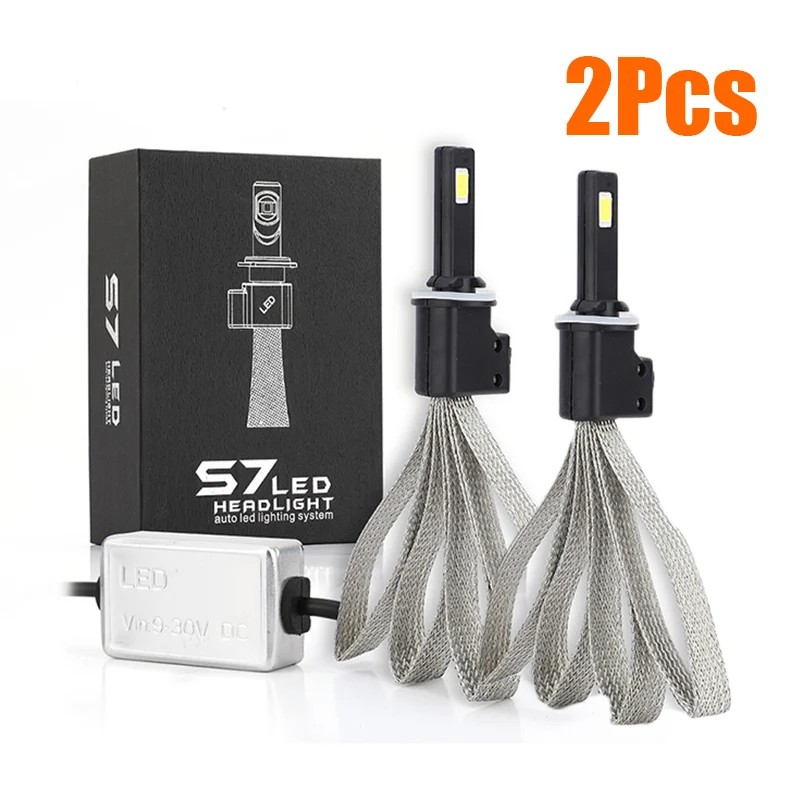 

1 Pair S7 880/881 60W 6400LM Car 4-LED Headlights Aluminum Alloy Lamp Bulbs Waterproof 6000K Pure White 9V-30V COB-XM-L2