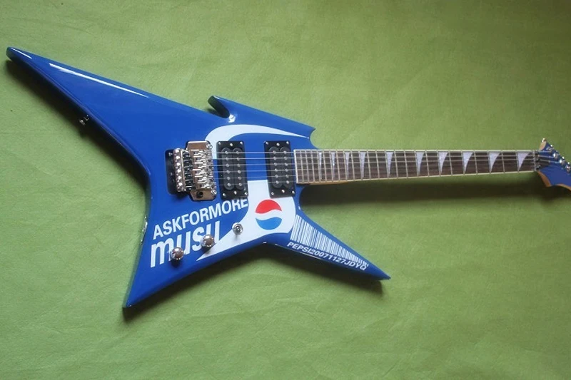 

Blue PEPSI Electric Guitar with Rosewood Fingerboard,Chrome Hardwares,HH pickups,offer customized