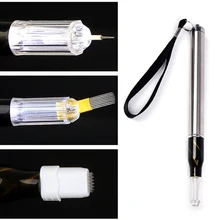 Микроблейдинг ручка с светильник для бровей Татуировка ручка многофункциональная игла лезвие ручная машинка для татуажа для перманентного макияжа бровей