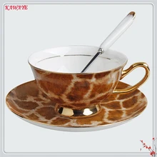 1 набор, Индивидуальные Цветы, Европейский костяной фарфор, кофейная чашка, блюдце, набор, креативная керамическая чайная чашка, Современная фарфоровая чайная чашка, подарки 6DZ509