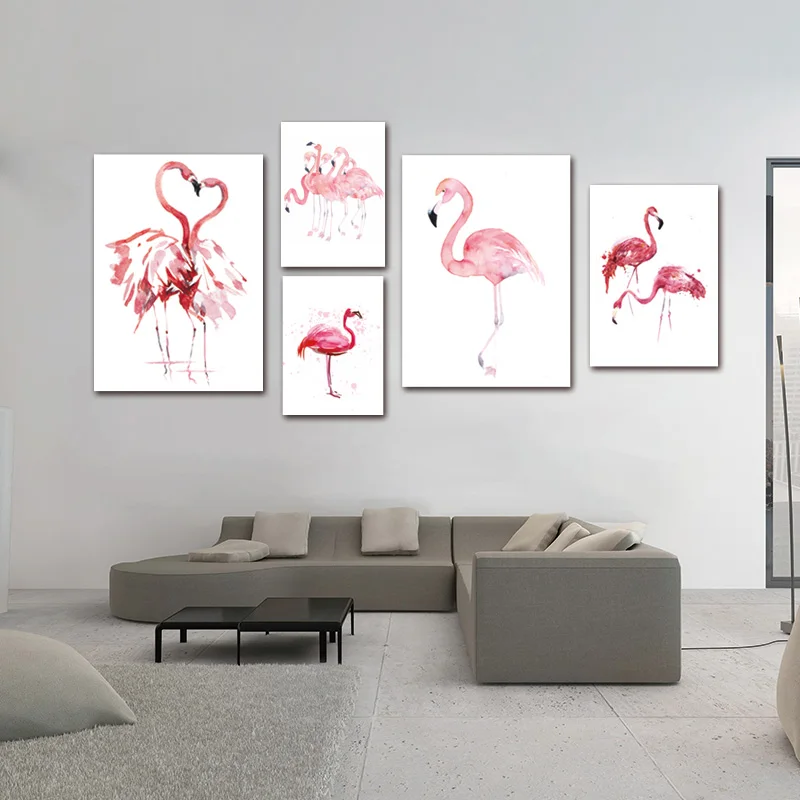 Aquarell Flamingo Leinwand Kunst Olgemalde Poster Wand Bilder Fur Home Dekoration Wand Dekor Painting Poster Wall Picturespicture For Home Aliexpress
