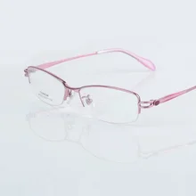 138 Женская стеклянная рамка для дам ультралегкий титановый полуободковая оптическая с диоптрией близорукость женские защитные очки для чтения рамка