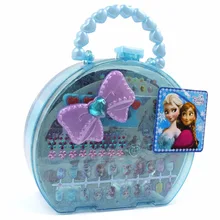 Детские игрушки для макияжа, трехмерные наклейки для ногтей, Замороженная Принцесса, Подарочная коробка, наклейка для девочек, кольцо в коробке, паста