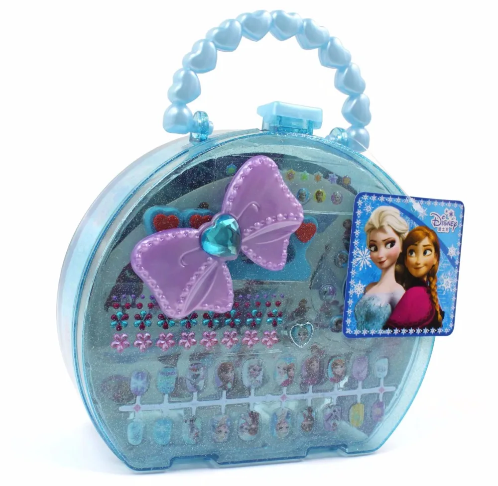 Children's Makeup Toys Three-dimensional Nail Stickers Frozen Princess Gift Box Sticker Girl Ring Boxed Paste