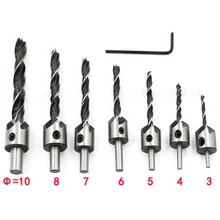 4 / 7Pcs HSS 5 Flute Chamfer Wood Drill Bits Set For Woodworking Cutter Tools 4 / 7Pcs HSS 5 Flute Chamfer Wood Drill Bits Set For Woodworking Cutter Tools