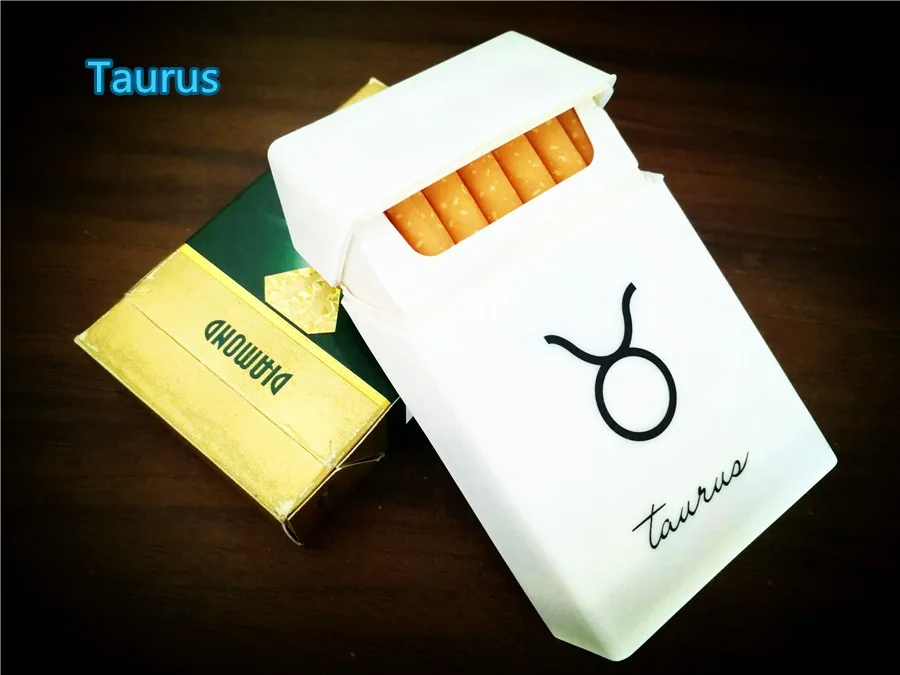 Резиновый женский чехол для сигарет Созвездие Рак Лев рыбы мягкий мужской чехол для сигарет упаковка для сигарет вмещает 20 сигарет - Цвет: E