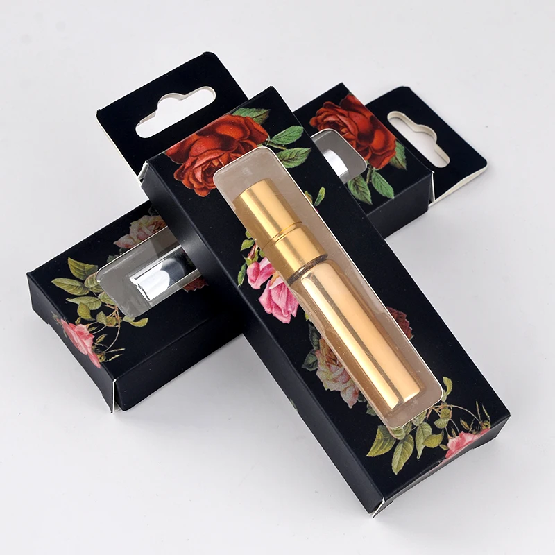 

5Pieces/Lot5ML Fashion Colored Glass Perfume Bottles With Custom Gift Boxes Empty Cosmetic Packaging Container With Spray
