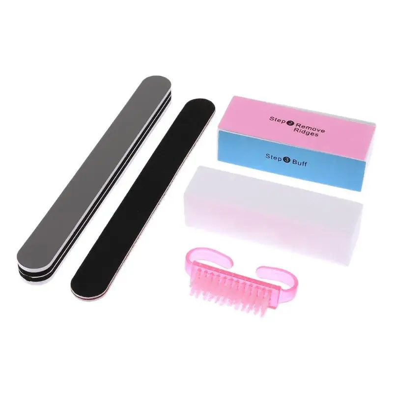 

5pcs/set Nail Files Sponge Diamond Nail Buffer File Washable Polishing Brushes Home Salon Manicure Pedicure Buffer Block Tools