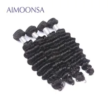 4 Bundles Brazilian Deep Wave Human Hair Extension Remy Hair Weave For Black Women Natural Color 10-26 Inch Free Shipping