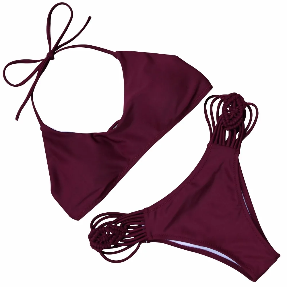 Hot Swimwear Bandage Brazilian Bikinis 2017 Sexy Beach Mesh Bikini Bottoms Top Women Swimsuit