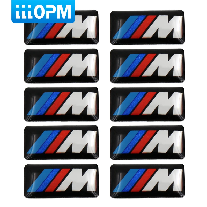 

10Pcs Car styling Tec Sport Wheel Badge 3D M Emblem Sticker Wheel Decal Fit for BMW X1 X2 X3 M1 M3 M5 M6 Car Emblem Sticker