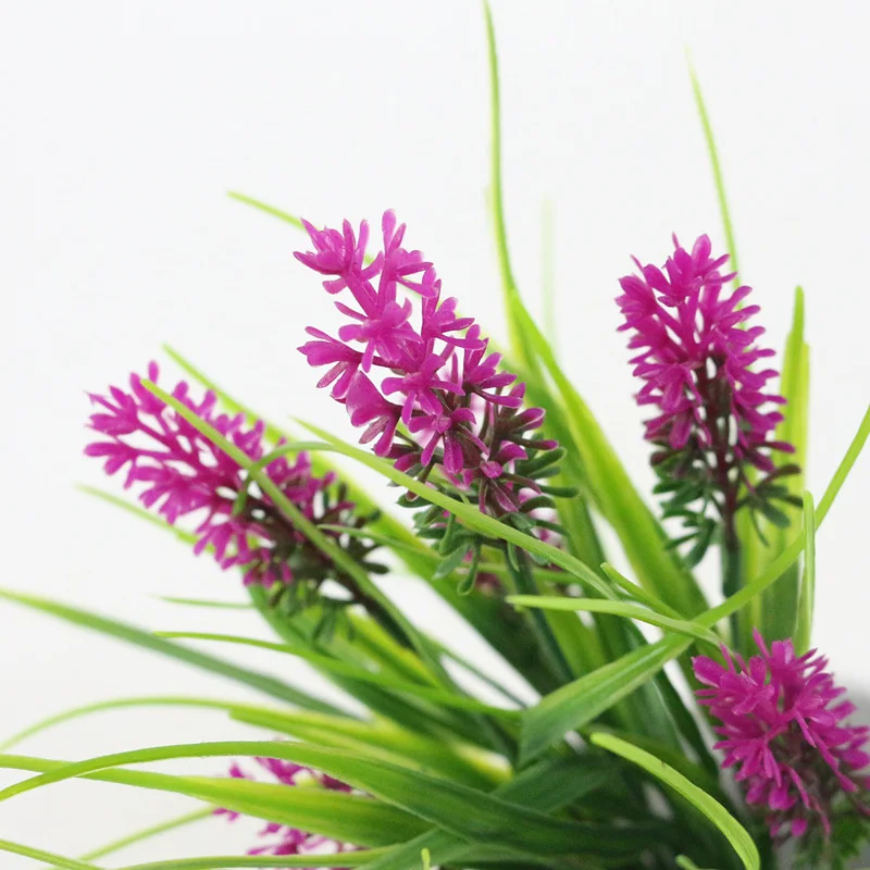 JAROWN Artificial Flower Plastic Fake Flowers Simulation Lavender Bouquet Flores Wedding Decor Home Gardening Decor Accessories (13)