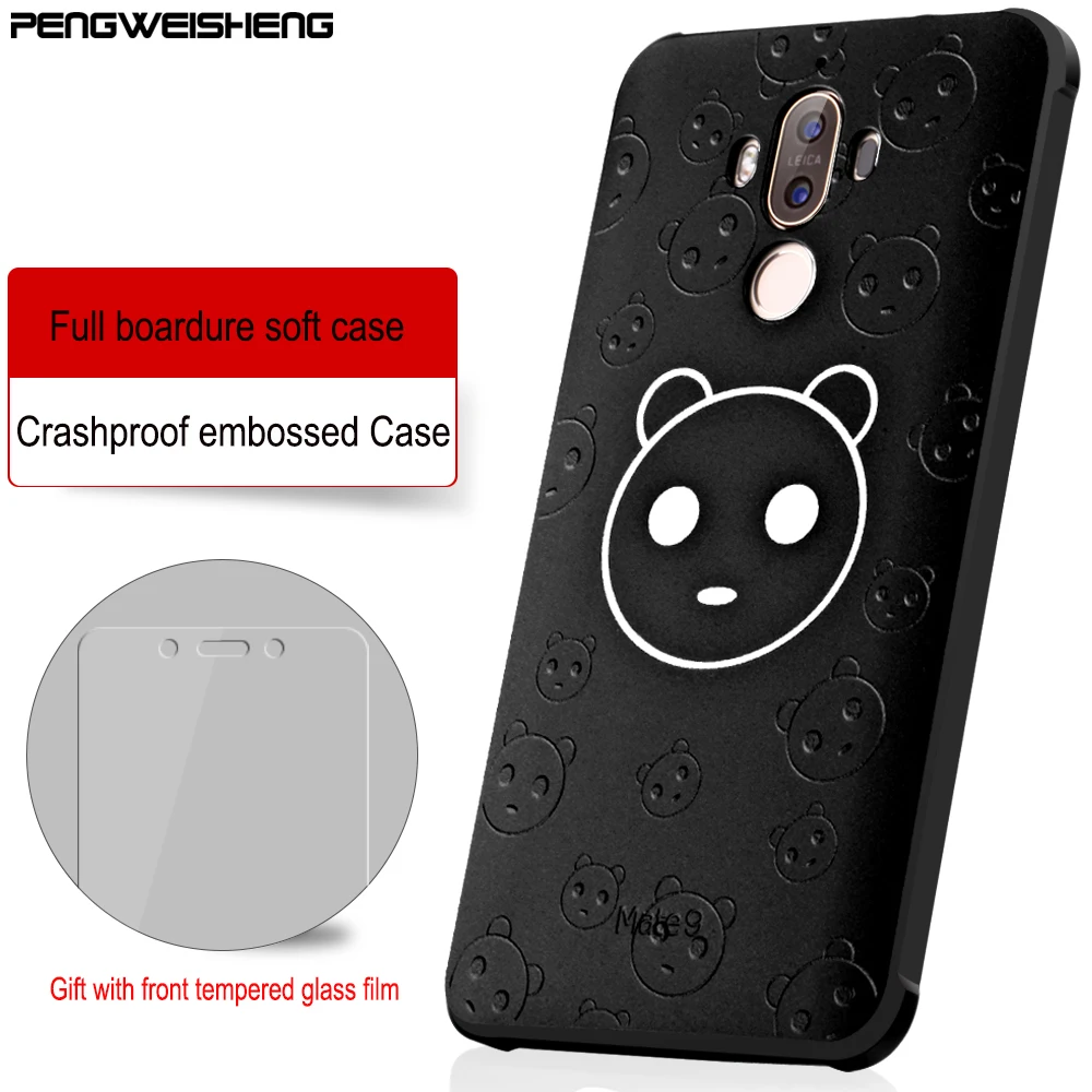 For huawei mate9 protector case Fashion TPU soft back Cover Full Protective Ultra-thin gift with tempered glass film |