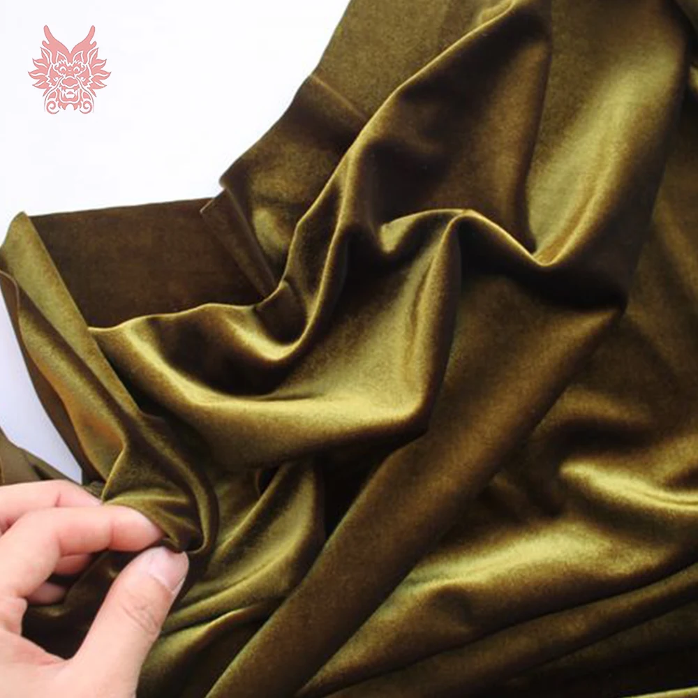 

150*50cm 1pc military green solid velvet stretch fabric for autumn spring coat dress thick telas tecidos stoffen tissu SP4538